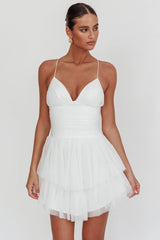 Vestido Curto de Malha Drapeado Nightingale Branco