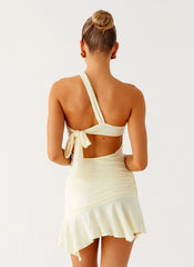 Minivestido corto Not Your Fan - Amarillo