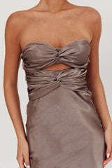 Vestido Midi Good Impression Double Twist Carvão