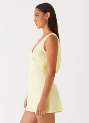 Minivestido de satén Veena - Amarillo