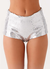 Shorts Tiara Mini Paetês - Prata