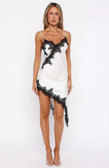 Behind The Light Lace Mini Dress Cream