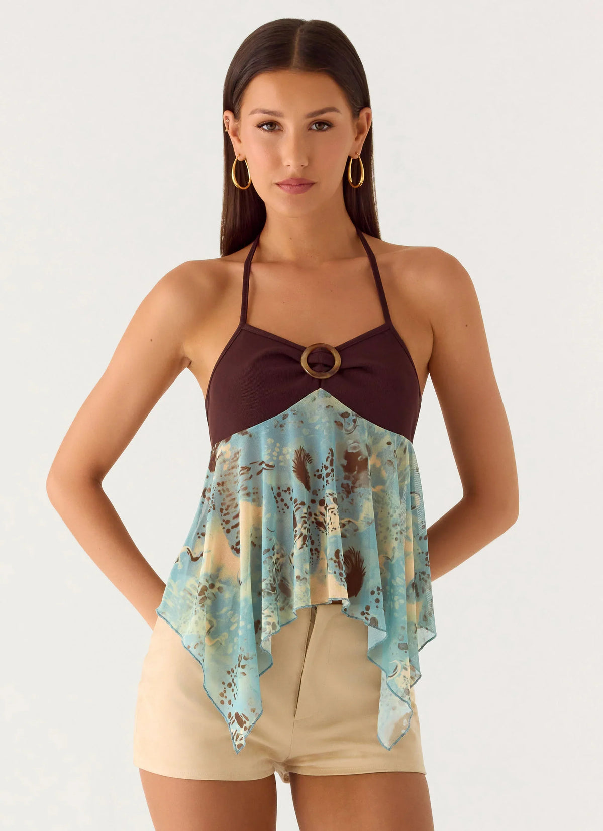 Top Lyrica tipo halter - Aqua Blur
