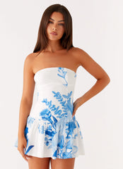Minivestido Mario - Estampado floral azul