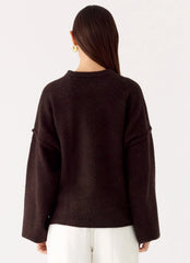 Suéter Oversized Jack de Tricô - Chocolate