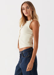 Top Blair abotonado - Amarillo