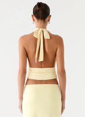 Top Ashi de crochê - Amarelo