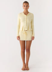 Minifalda pantalón Get No Sleep - Amarillo mantequilla