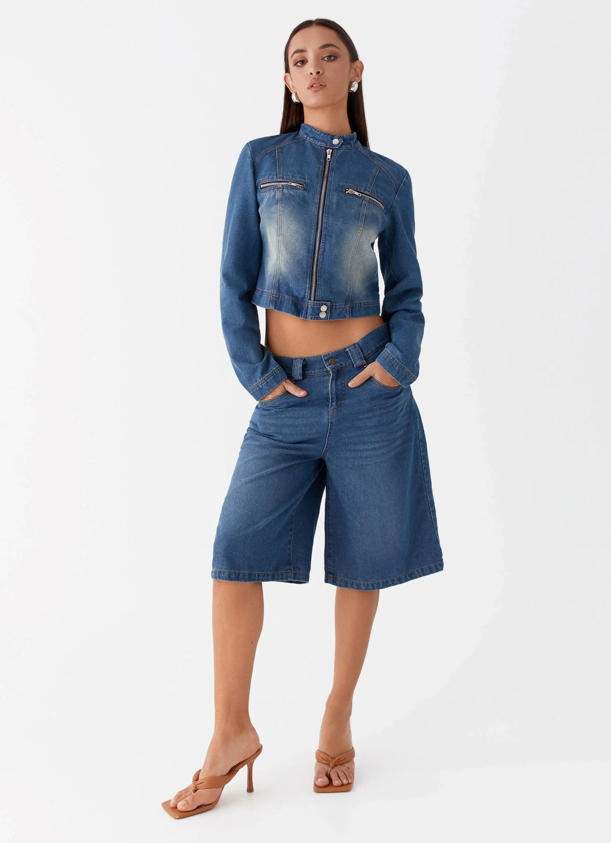 Ride Elegant Baggy Jorts - Lavado azul vintage