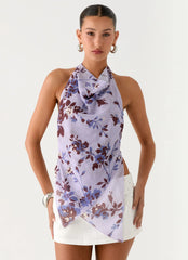 Top sin espalda Altego en capas - Floral Lila Antiguo