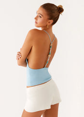 Top halter de punto Ollie - Azul