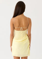 Minivestido Keanu de Cupro - Amarillo