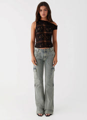Zephee Flare Jeans - Mezclilla Lavada