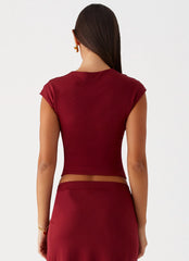 Top "Shes A Lady" - Rojo