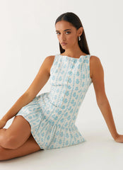 Minivestido de Linho Meggie - Estampa Sweet Daydream