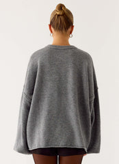 Suéter de Tricô Oversized Jack - Cinza