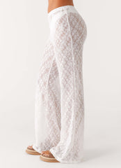 Pantalones de encaje Matcha - Blanco