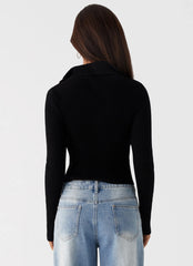 Top de manga larga Barbara - Negro