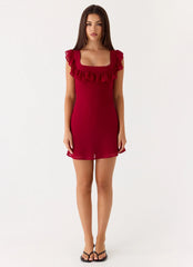 Minivestido Malina - Vermelho Escuro