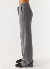 Pantalones de punto Harrison de tiro bajo - Gris jaspeado