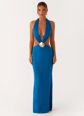 Vestido Largo Flossy - Azul Royal
