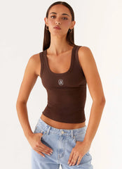 Camiseta sin mangas distintiva - Chocolate