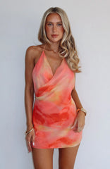 Minivestido Halter Worth The Picture Sunset Splash