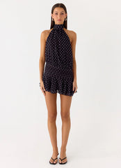 Minivestido Willow Chiffon - Poá Preto