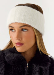Diadema de punto Snow Ball - Crema