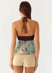 Top Lyrica tipo halter - Aqua Blur