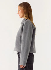 Chaqueta Enzo de imitación de lana - Gris