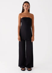 Top de tubo Zoey de satén - Negro