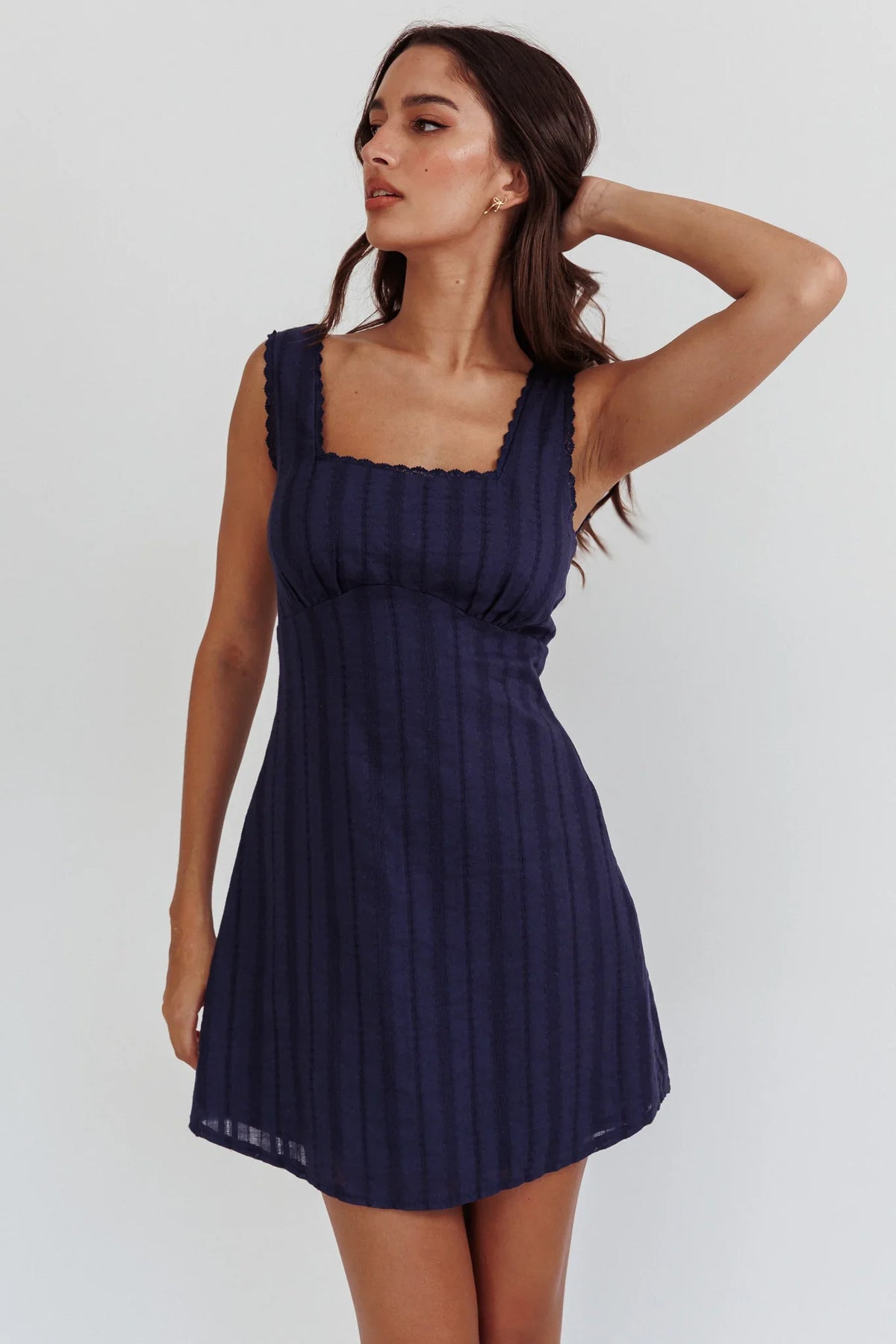 Minivestido Escote Cuadrado Aura Girl Azul Marino