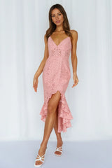 Vestido Midi Back In The Habit Rosa