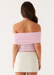 Top sin hombros Nelly - Rosa