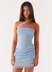 Minivestido Misty Mesh - Azul-claro
