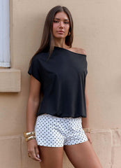 Top Raeni sin hombros - Negro