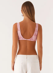 Top corto de lentejuelas Mercer - Rosa