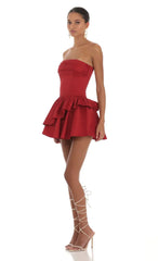 Vestido Corpete Tomara que Caia Vermelho