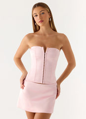 Minifalda de talle bajo para mujer - Rosa pétalo