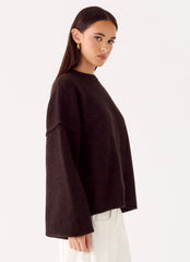 Suéter Oversized Jack de Tricô - Chocolate