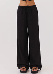 Pantalones de Lino Fresh Face - Negro