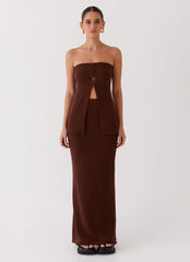 Delicate Lady Knit Top - Chocolate