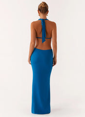 Vestido Largo Flossy - Azul Royal
