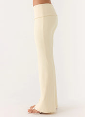Pantalones de tiro bajo Renae - Amarillo bebé