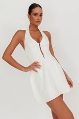 Minivestido Elisabet Gola Halter Off White