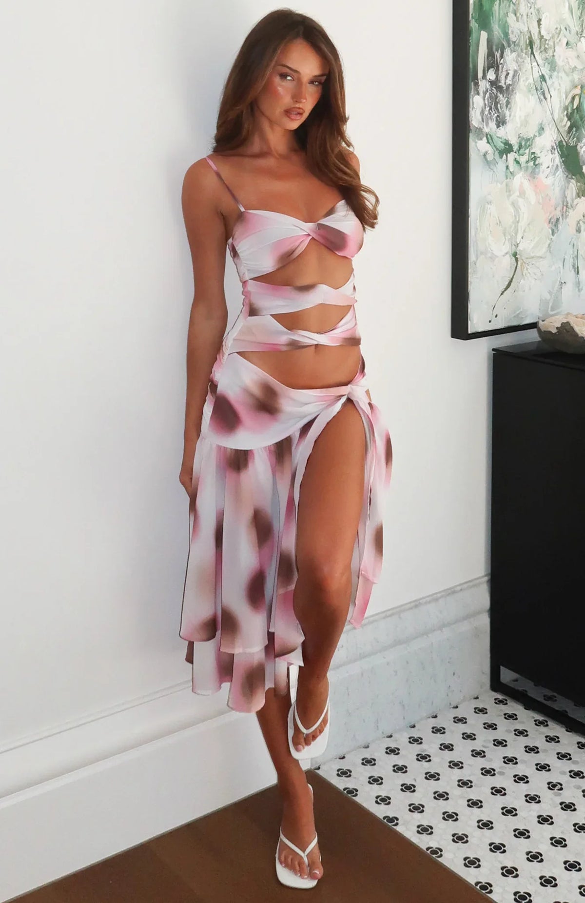 Vestido Midi Dancing In Greece Sundae Napolitana
