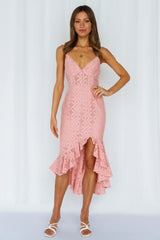 Vestido Midi Back In The Habit Rosa