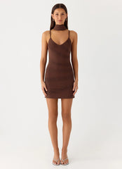 Minivestido con abalorios Paloma Days - Chocolate