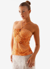 Top Catalina de Lantejoulas - Laranja